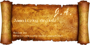 Jamniczky Anikó névjegykártya