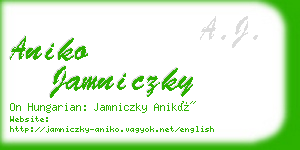 aniko jamniczky business card